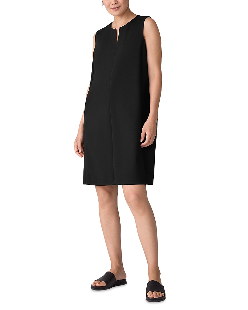 Eileen Fisher Sleeveless Ponte Shift Dress In Black