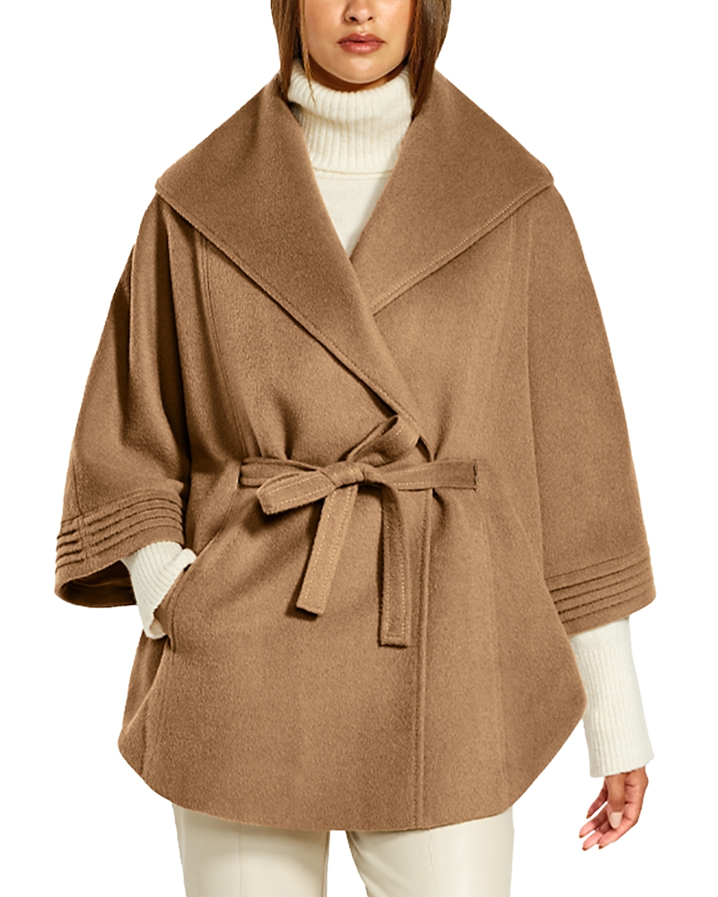 Sentaler Belted Shawl Collar Cape Coat