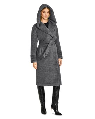 Boucl&eacute; Long Hooded Coat