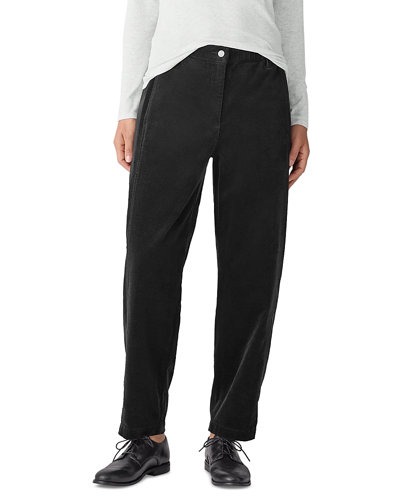 Eileen Fisher Corduroy Ankle Pants In Black