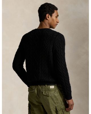 Wool Cable Knit Crewneck Sweater