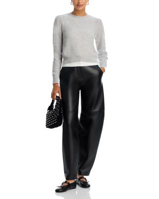 The Cashmere Pointelle Puff Sleeve Sweater