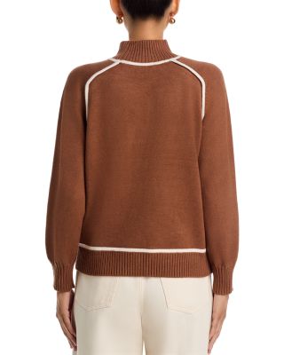 Mock Contrast Piping Sweater