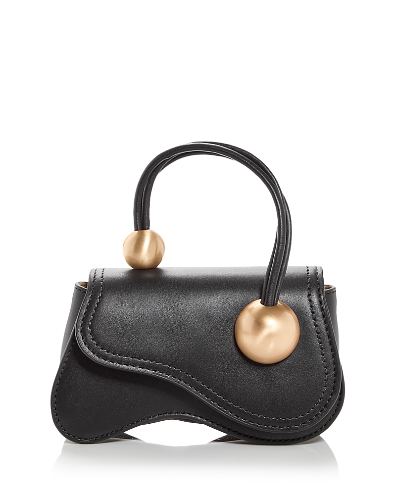 Cult Gaia Kazia Leather Nano Crossbody Bag In Black
