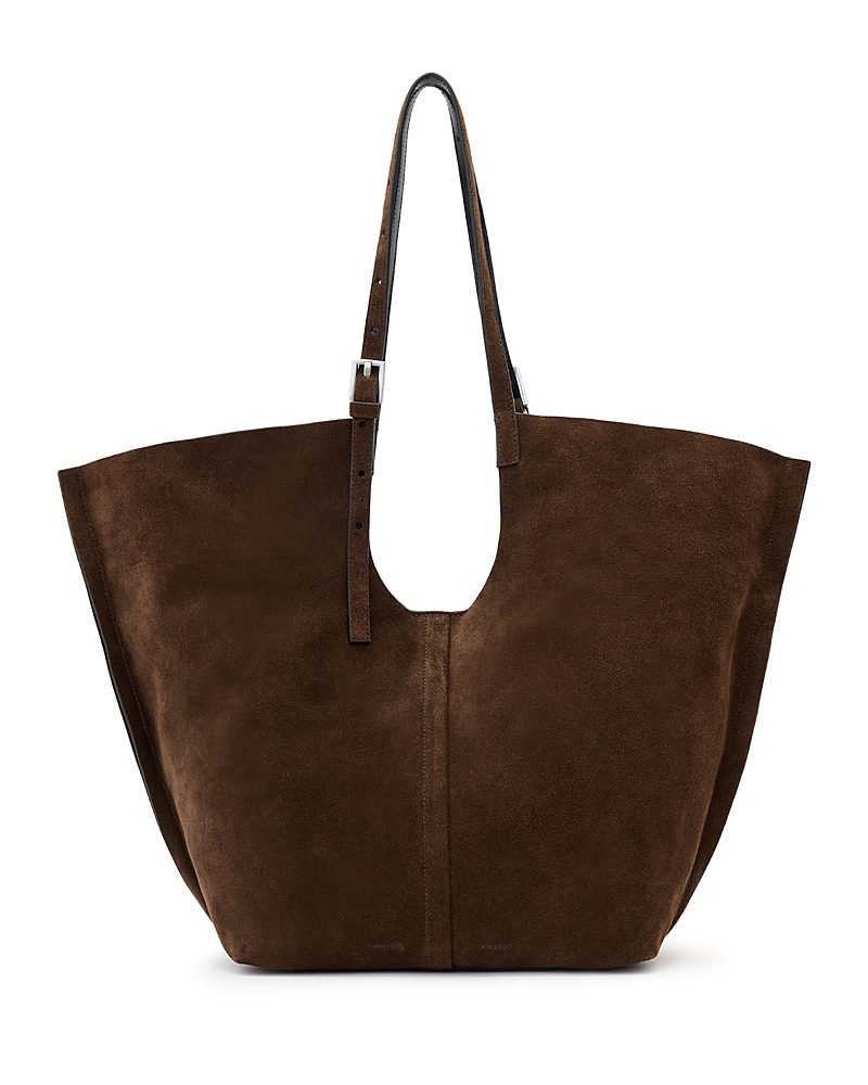 Allsaints Ara Suede East West Tote In Brown