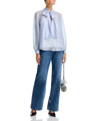 Tie Neck Long Sleeve Top - Exclusive