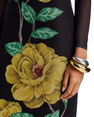 Mesh Floral Midi Dress - Exclusive