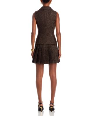 Pleated Mini Tweed Skirt - Exclusive