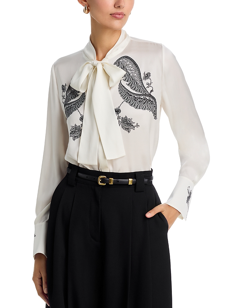 Kobi Halperin Cynthia Tie Neck Blouse In White