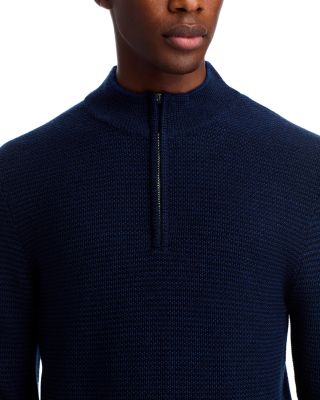 Birdseye Knit Quarter Zip Sweater