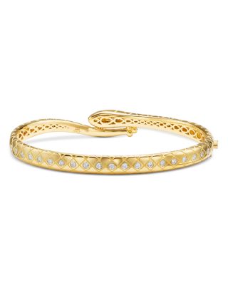 18K Yellow Gold FJ Diamond Delphi Serpent Bangle Bracelet