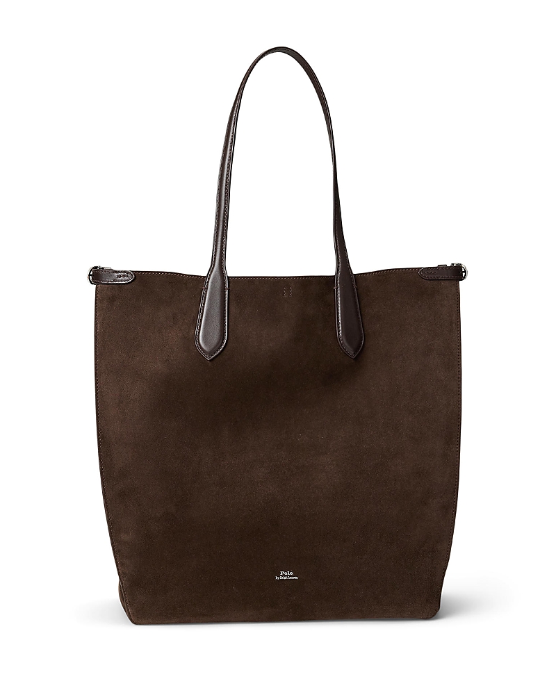 Polo Ralph Lauren Bellport Suede North South Tote In Brown