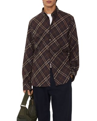 Check Cotton Flannel Relaxed Fit Long Sleeve Shirt