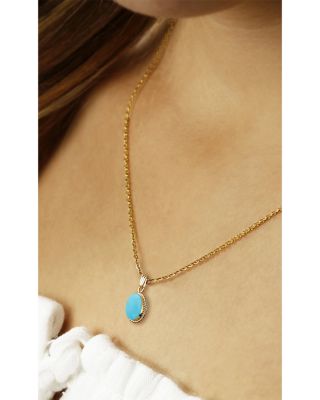 Gemstone Faceted Oval Pendant Necklace in 14K Yellow Gold, 18"
