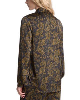 Satin Paisley Long Sleeve Shirt