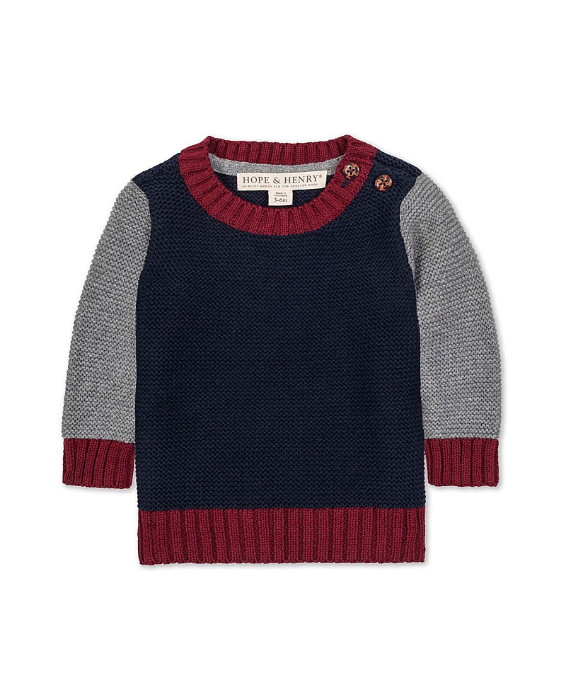 Hope & Henry Organic Long Sleeve Crewneck Pullover Sweater - Baby In Blue