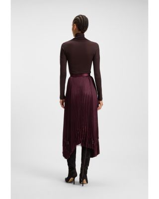 Velacey Pleated Asymmetric Maxi Skirt