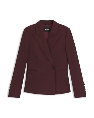 Jiamia Double Breasted Peak Lapel Blazer