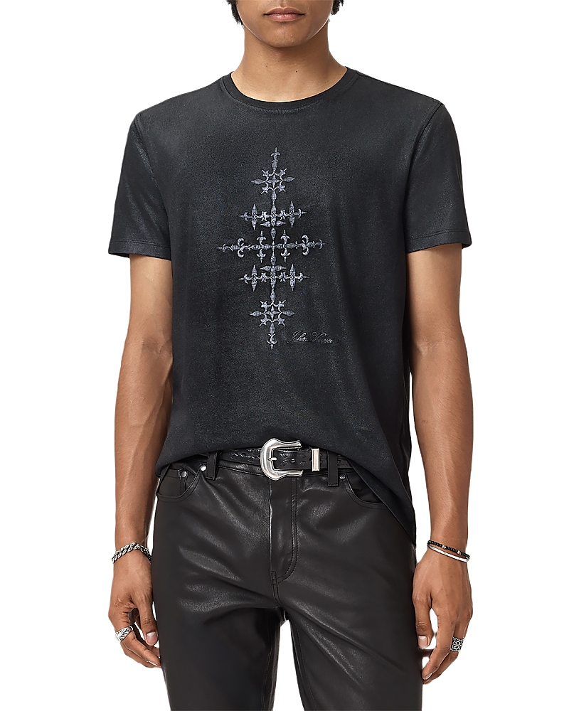 John Varvatos Wrought Iron Organic Cotton Graphic T-shirt In Black
