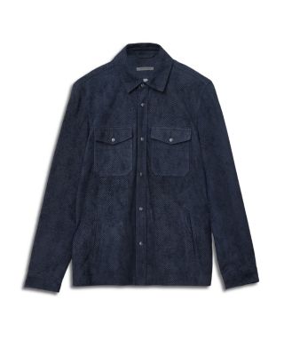 Jonah Herringbone Suede Shirt