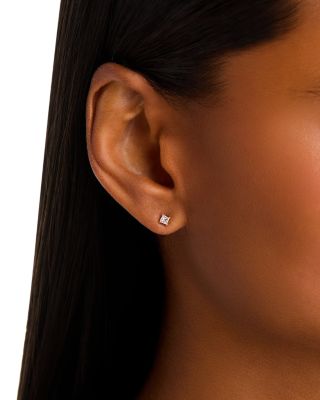 Diamond Princess Cut Stud Earrings in 14K Yellow Gold, 0.25 tcw