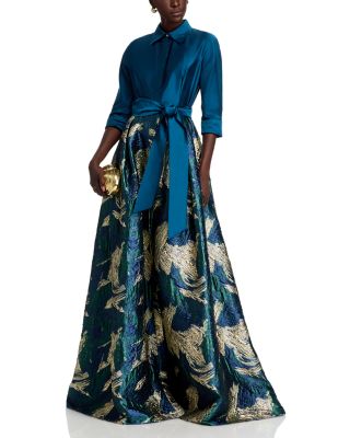 Taffeta Jacquard Shirt Gown