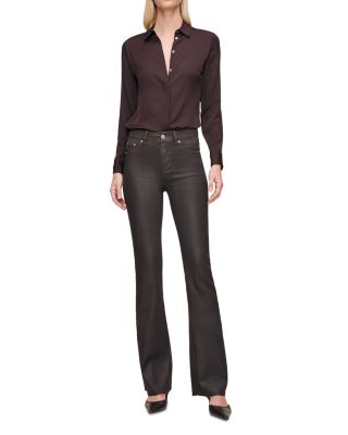 Bridget Boot High Rise Instasculpt™ Coated Jeans in Chocolate