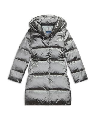 Girls' Down Hooded Long Jacket - Big Kid