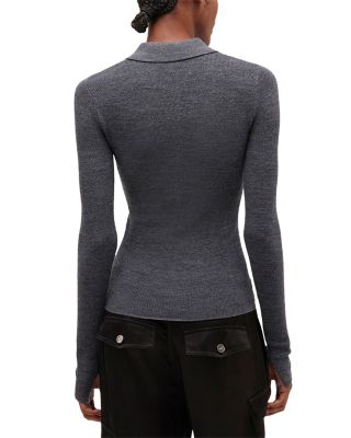 Fine Merino Wool Jacquard Knitted Polo Shirt