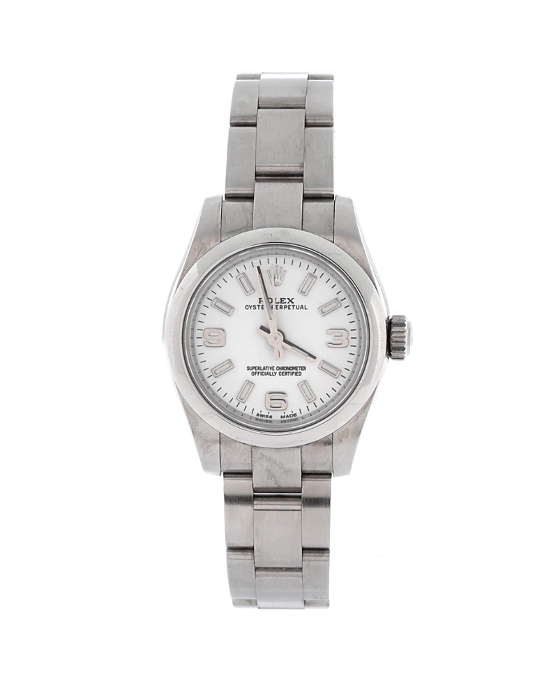 Pre-owned Pre-owned Rolex Rolex Oyster Perpetual Automatic Watch In Stainless Steel 26mm In White