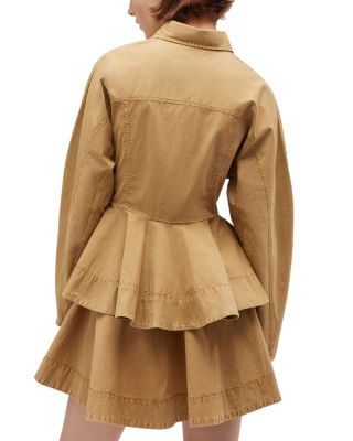 Washed Stretch Peplum Shirt