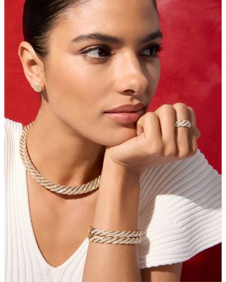 18K Yellow Gold Pav&eacute;flex Diamond Bracelet, 7.8mm