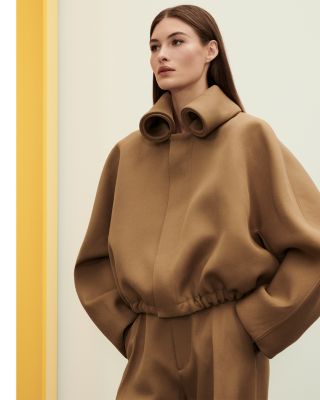 Wool Roll Neck Bomber Jacket