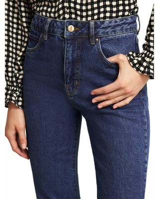 September Limited Collection Foley High Rise Straight Leg Jeans in Dark Mid Wash