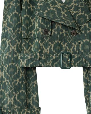 Cropped Baroque Viscose Blend Trench Jacket