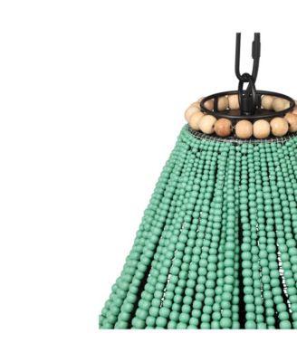 Palani Wooden Bead Chandelier in Green
