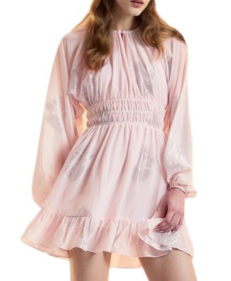  Silk Lurex Dolman Sleeve Mini Dress