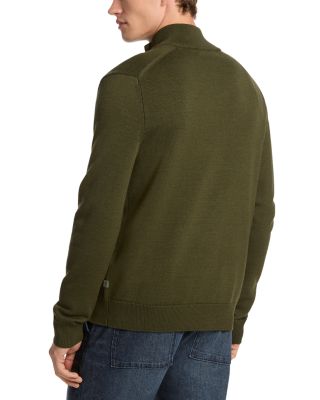 Mock Neck Merino Wool Zip Jacket