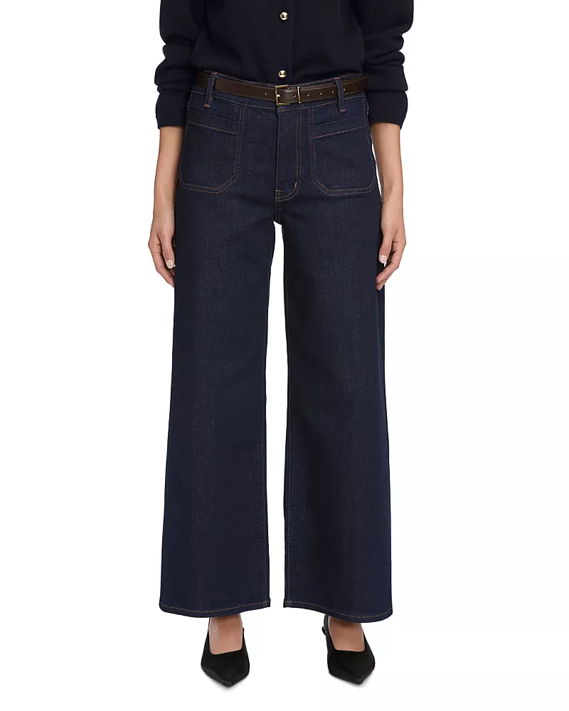 Frame Le Pixie High Rise Slim Palazzo Jeans in Rinse