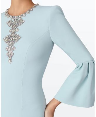Margoni Bell-sleeve embellished midi dress