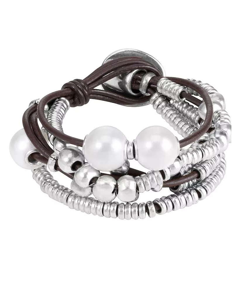 UNOde50 Smooth Leather Loop Bracelet