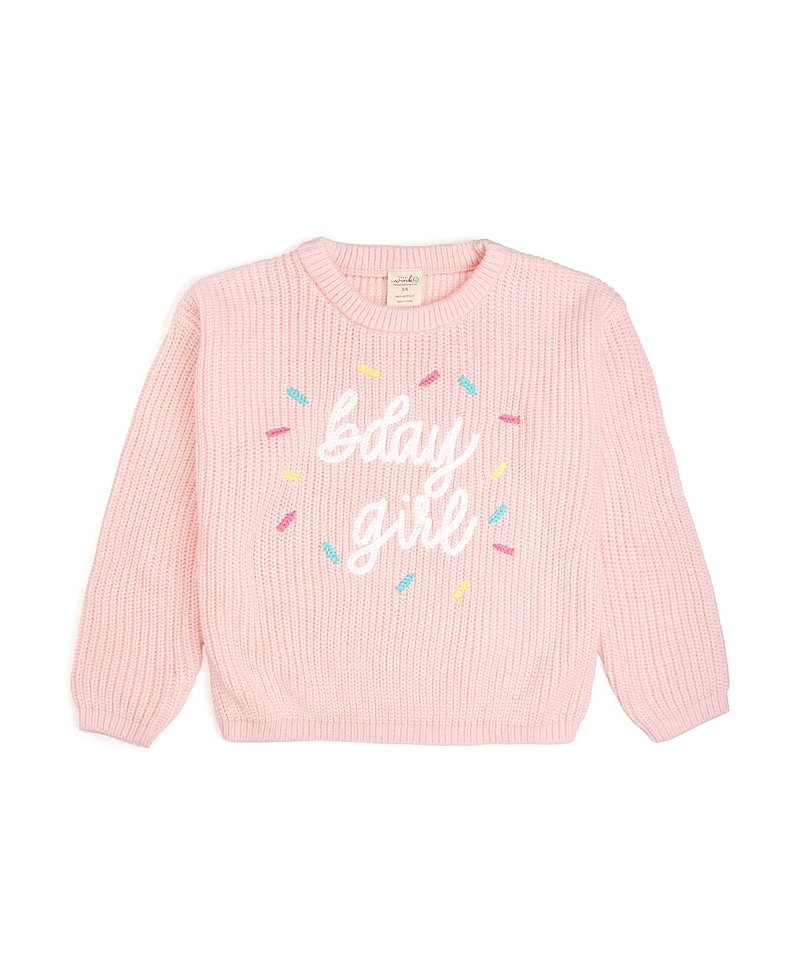Sweet Wink Girls' Birthday Sprinkle Knit Sweater - Baby In Pink