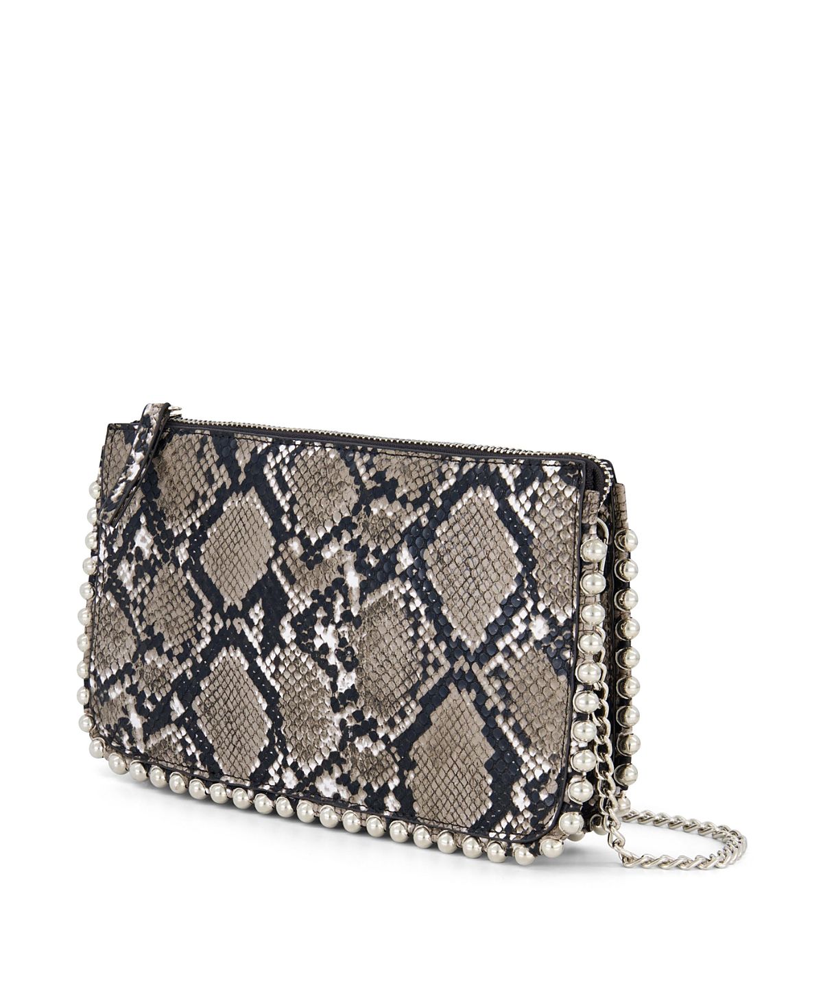 Elle Collection Silver Trimmed Wallet on Chain Clutches Bag