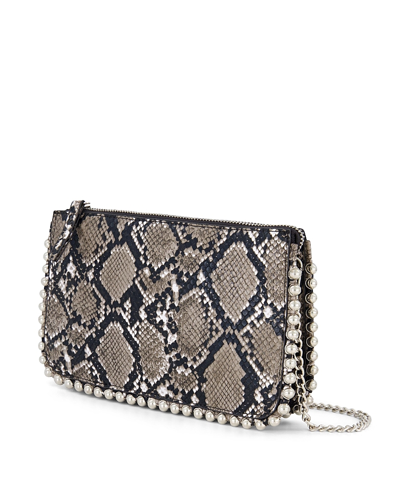Elle Collection Silver Trimmed Wallet On Chain Clutches Bag In Brown