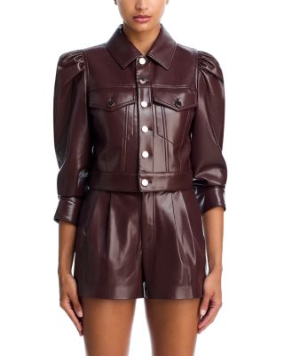 Lana Faux Leather Puff Sleeve Jacket
