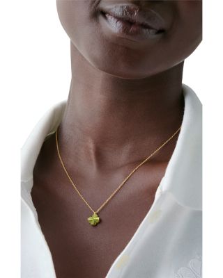 Spade Flower Mini Pendant Necklace, 16-19"