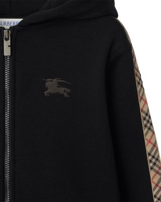 Check Trim Cotton Zip Hoodie - Little Kid, Big Kid