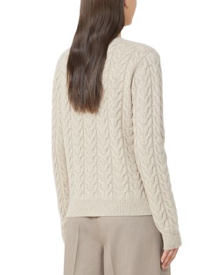 Aramis Cashmere Crewneck Cable Knit Sweater