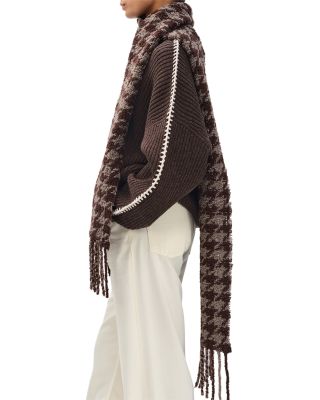 Nora Houndstooth Alpaca Blend Scarf