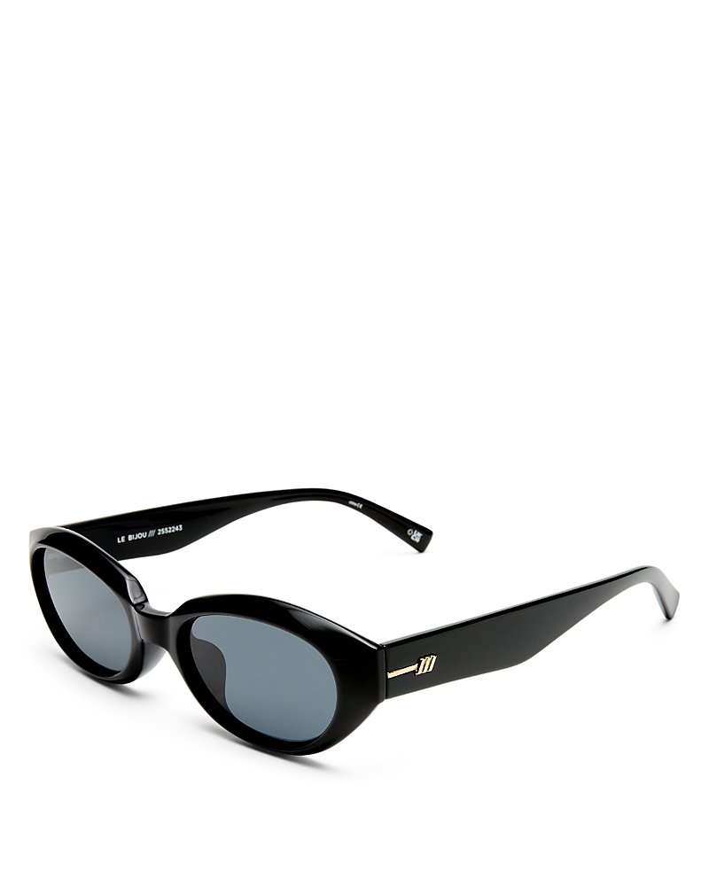 Le Specs Le Bijou 55mm Oval Sunglasses In Black